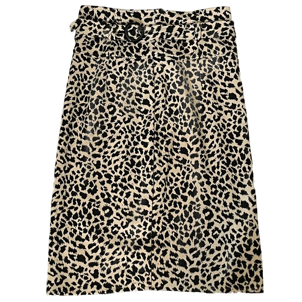Grace Leopard Print Skirt with Belt Size 2 – Minor Flaw, Preowned